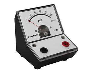 PeakTech, P 205-02 Amperímetro/Amperímetro Analógico/Medidor con escala de espejo 0 ... 100Μa CC