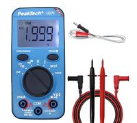 PeakTech, P1071, Multímetro digital 10A AC/DC con función Auto-Range, Multímetro digital de calidad con pantalla LCD de 2.000 recuentos, Amperímetro robusto hasta 600V, CAT III 600V