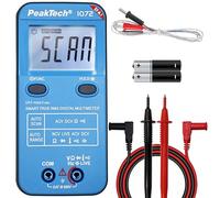 PeakTech, P1072, Multímetro digital True RMS SMART con función Auto-Range, Multímetro digital con pantalla LCD de 4.000 dígitos, Medidor de corriente hasta 600V AC/DC, NCV y Live Test, CAT III 600V