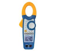 PeakTech, Pinza amperimétrica True RMS 1000A AC DC y multímetro digital 4000 contadores con comprobador de continuidad, CAT III 600V, 1 pieza, P 1640, azul, amarillo, blanco