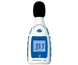 PeakTech, Sonómetro digital 30-130 Db en ponderación A, micrófono de 1/2 pulgada, clase 2, medición de ruido, 1 pieza, P 5175