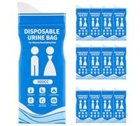 PEAKTOP 12 bolsas de orina de viaje de 900 ml, bolsa de orinal unisex, juego de bolsas portátiles para inodoro y vómito, kit de higiene esencial para acampar y viajes en coche, bolsas para enfermos