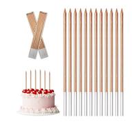 PEAKTOP 12 Largas y Delgadas Velas de Cumpleaños, Champán Velas Cumpleaños