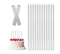 PEAKTOP 12 Largas y Delgadas Velas de Cumpleaños, Plata Velas Cumpleaños