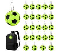 PEAKTOP Fútbol Colgantes Reflectantes, 24 Piezas Colgante Reflector Infantil, Seguridad Nocturna PVC Reflectantes Colgantes, Advertencia Colgante Reflectante para Mochila Ciclismo Correr Caminar