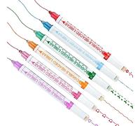 PEAKTOP Juego de Rotuladores de Curvas, Doble Punta Bolígrafos de Resaltador, Resaltador de Curvas de Colores, Bolígrafo Curvos con 6 Formas, para Escribir, Tomar Notas, Dibujar, Álbum de Recortes