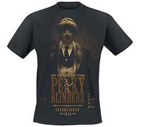 Peaky Blinders EST 1919 Hombre Camiseta Negro L 100% algodón Regular