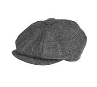 Peaky Blinders Gorra Plana Estilo Newsboy de 8 piezass Gris Revisión de Color Gris M (57 cm)