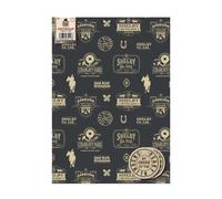 Peaky Blinders - Papel de regalo, 6 hojas, 6 etiquetas, tamaño de la hoja, 70 x 50 cm, producto oficial con recursos responsables