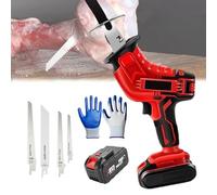 pealiritansemen Máquina eléctrica de corte de hueso, máquina de sierra de hueso de carnicero con 4 hojas de sierra y 12 pares de guantes, kit de herramientas de corte de carne, mango de goma, sierra