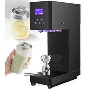 pealiritansemen Selladora De Vasos Comercial, Selladora De Latas Semiautomática con Contador, para Latas De Refrescos, Refrescos Y Café En Pet. Rodillos De Borde De Acero Inoxidable Black