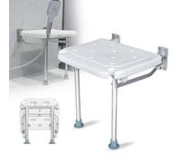 PEALOV Silla Ducha Plegable,Asiento Ducha Montado Pared Taburete Baño,Silla Antideslizante Plegable Cuarto Baño Taburete Ducha Hogar,Mayor/Embarazado/Discapacitado,carga Máxima De 200Kg,silla de ducha
