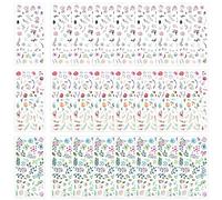 PEALOVCOM 24 Hojas de Pegatinas Decorativas de Flores para Scrapbooking Pegatinas Autoadhesivas para Álbum de Recortes Pegatinas de Flores Pequeñas para Manualidades Álbum de Fotos Cartas Tarjetas