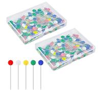 PEALOVCOM 400 Piezas Alfileres de Costura de Colores Alfileres para Coser con Cabeza Plana de Flor Alfileres para Máquina de Coser Alfileres de Metal Finos y Largos para Marcado Manualidades