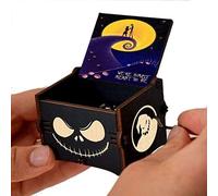 PeaMirmy Caja de música de manivela La Pesadilla Antes de Navidad Caja de música de Madera Tallada Regalos Musicales Pintados para fanáticos (F)