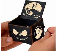 PeaMirmy Caja de música de manivela La Pesadilla Antes de Navidad Caja de música de Madera Tallada Regalos Musicales Pintados para fanáticos (E)