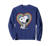 Peanuts - Corazón Pastel Snoopy Sudadera, Unisex para Adultos, Azul Marino, M