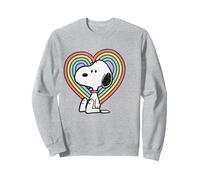 Peanuts - Corazón Pastel Snoopy Sudadera, Unisex para Adultos, Gris Jaspeado, XXL