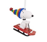 Peanuts de Hallmark Snoopy Sledding Resin Christmas adorno