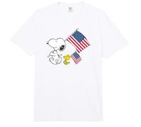 Peanuts - Deportes - Snoopy y Woodstock sosteniendo Banderas de Estados Unidos Comfort Colors Adult Heavyweight T-Shirt