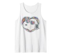 Peanuts Groovy Vibes Snoopy Love Heart Shades Festival Retro Camiseta sin Mangas