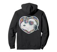 Peanuts Groovy Vibes Snoopy Love Heart Shades Festival Retro Sudadera con Capucha