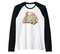 Peanuts Groovy Vibes Snoopy Music Retro 60s Vintage Festival Camiseta Manga Raglan