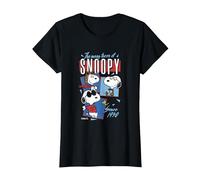 Peanuts Las Muchas Caras De Snoopy Camiseta, Mujer, Negro, XXL
