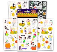 Peanuts Paquete de calcomanías de Halloween - 4 hojas de folletos de truco