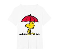 Peanuts - Paraguas Woodstock de Gran tamaño Camiseta, Mujer Tallas Grandes, Blanco, 2XL Grande