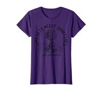 Peanuts - Pigpen Life se Pone desordenado a Veces Simplemente Rueda con él Camiseta, Mujer, Morado, L