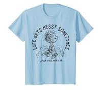 Peanuts - Pigpen Life se Pone desordenado a Veces Simplemente Rueda con él Camiseta, Niños, Azul Bebé, 3 años