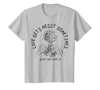 Peanuts - Pigpen Life se Pone desordenado a Veces Simplemente Rueda con él Camiseta, Niños, Plata, 2 años