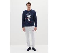PEANUTS, Pijama Azul Y Gris Con Estampado De Snoopy, Hombre, Azul/Blanco, Talla: L
