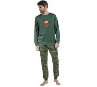 Peanuts Pijama Hombre Invierno 100% Algodón - Pijama de Hombre Classic Camiseta de Manga Larga y Pantalón Largo, Cintura Ajustable y Confo