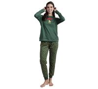 Peanuts Pijama Manga Larga Green Classic Mujer