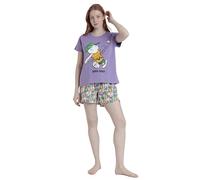 PEANUTS Pijama Mujer Verano 100% Algodón - Pijama Manga Corta Good Grief para Mujer - Pantalón Corto con Cinturilla Ajustable Estampado - Tejido Suave