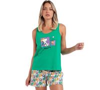 Peanuts Pijama Mujer Verano 100% Algodón - Pijama Sin Mangas Good Grief para Mujer - Pantalón Corto con Cinturilla Ajustable Estampado - Tejido Suave