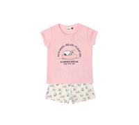 Peanuts Pijama Niña Summer Break de Algodón y Poliéster con Manga Corta Cuello Redondo Pantalón Corto Punto Slub Brillo y Relieve Color Rosa Talla 10