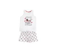 Peanuts Pijama Niña Verano 100% Algodón - Pijama Sin Mangas In My Heart para Niña - Pantalón Corto con Cinturilla Ajustable Estampado - Tejido Suave a