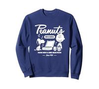 Peanuts - Récord de Snoopy Charlie Brown Sudadera, Unisex para Adultos, Azul Marino, L