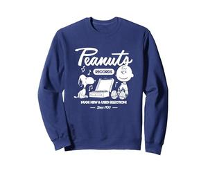 Peanuts - Récord de Snoopy Charlie Brown Sudadera, Unisex para Adultos, Azul Marino, XXL