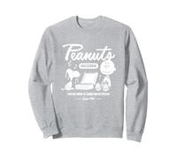 Peanuts - Récord de Snoopy Charlie Brown Sudadera, Unisex para Adultos, Gris Jaspeado, S