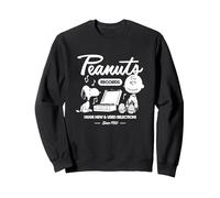 Peanuts - Récord de Snoopy Charlie Brown Sudadera, Unisex para Adultos, Negro, XXL