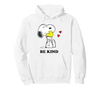 Peanuts Snoopy Abrazando Woodstock Love Hearts Be Kind Sudadera con Capucha, Unisex para Adultos, Blanco, XXL