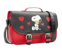 Peanuts Snoopy Bolso Bandolera Niña Bolso Adolescentes Chica Bolso de Mano de Mujer Regalos para Ella (Rojo/Negro, 25x17,5x6,8cm)