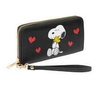 Peanuts Snoopy Cartera con Cremallera para Mujer, Ranura para Tarjetas