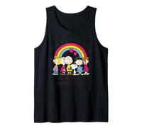 Peanuts Snoopy Charlie Brown Gang Buen Día Amigos Diversión Retro Camiseta sin Mangas