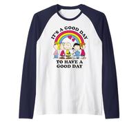 Peanuts Snoopy Charlie Brown Gang Good Day Friends Retro Fun Camiseta Manga Raglan