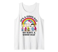 Peanuts Snoopy Charlie Brown Gang Good Day Friends Retro Fun Camiseta sin Mangas